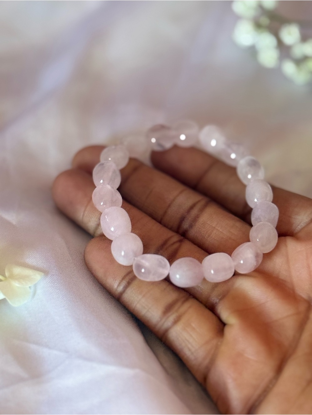 Rose Quartz Crystal Bracelet | Self Love Pink Gemstone Jewelry